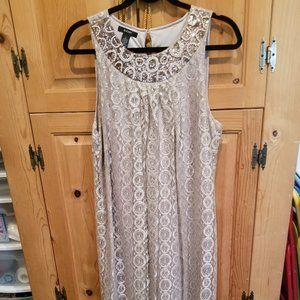 Ivory/gold metallic dress with sequins